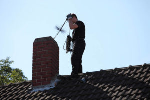 sweep inspecting chimney - elkton md - ace chimney sweeps