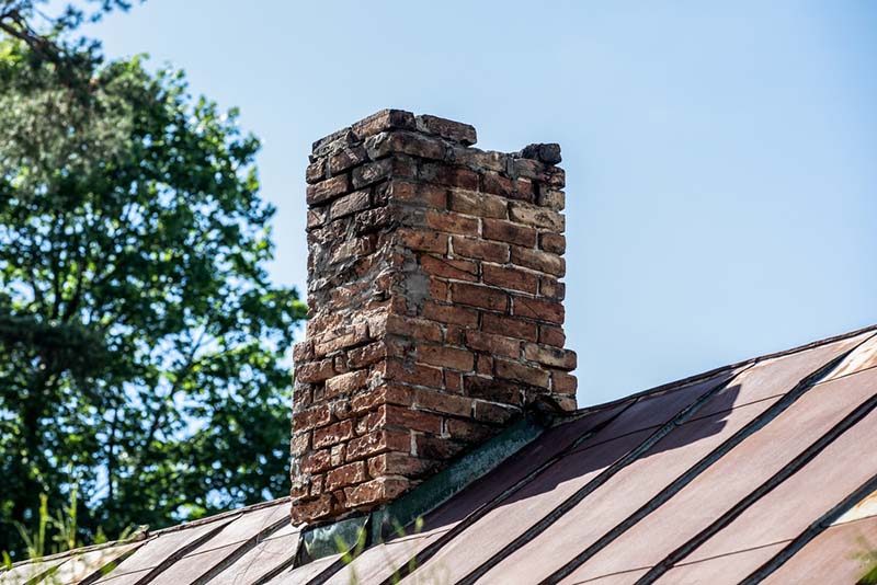 Old damaged chimney