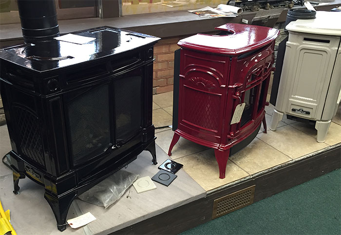 Display stoves inside the Stove Store